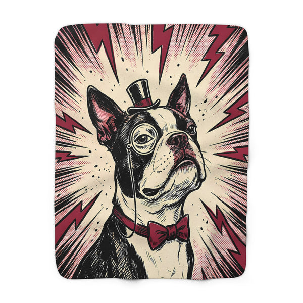 Boston Terrier Comic Pop Art Throw Blanket | Premium Dog Art | Tritan