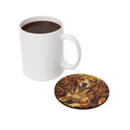 Beagle Stained Glass Warm Jewel Cork Back Coaster | Dog Lover Gift