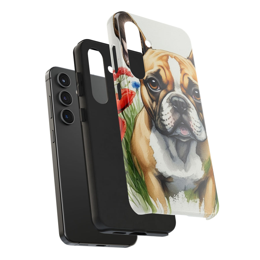 French Bulldog Watercolor Wildflower Field Phone Case | Premium Dog Prints | Tritan — detail view