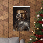 English Bulldog Medieval Knight Portrait Matte Poster, Regal Dog Art Print, English Bulldog Lover Gift, Wall Art