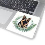 German Shepherd Watercolor Botanical Wreath Kiss-Cut Stickers | Premium Dog Prints | Tritan — view 7 of 12