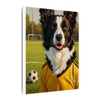 Border Collie Oil Painting Soccer Portrait Stretched Canvas Wall Art | Energetic Dog Lover Gift | Premium Pet Decor