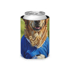 Golden Retriever Oil Painting Soccer Portrait Can Cooler Gift for Dog Dad, Golden Mom Drinkware, Dog Lover Present, Pet Art Beer Cozy