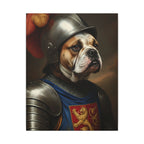 English Bulldog Medieval Knight Portrait Canvas Wall Art, Regal Dog Painting, English Bulldog Lover Gift, Stretched Canvas
