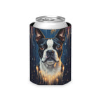 Boston Terrier Can Cooler, America 250 Patriotic Dog Pattern, American Flag Pet Art, Independence Day Drink Holder, Dog Lover Gift, Summer P
