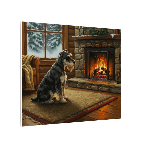 Miniature Schnauzer Canvas Wall Art | Acrylic Painting Dog Gift | Schnauzer Art Print | Pet Lover Decor Ready to Hang