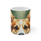 Corgi Watercolor Garden Peek Gift Set — Mug + Coaster + Sticker | Tritan
