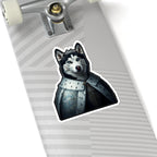Siberian Husky Kings & Queens Royal Portrait Sticker, Dog Portrait Vinyl Decal, Kiss-Cut Sticker, Siberian Husky Lover Gift