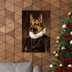 German Shepherd Renaissance Royal Portrait Matte Poster, Regal Dog Art Print, German Shepherd Lover Gift, Wall Art
