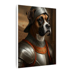 Boxer Medieval Knight Portrait Canvas Wall Art, Regal Dog Painting, Boxer Lover Gift, Stretched Canvas