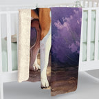 Beagle Watercolor Lavender Fields Throw Blanket | Premium Dog Prints | Tritan — detail view