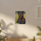 Rottweiler Oil Painting Soccer Portrait Canvas Wall Art Decor | Rottie Dog Lover Gift | Premium Pet Portrait Print