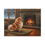 Pomeranian Wall Art Canvas, Acrylic Dog Painting Print, Pom Mom Gift, Pet Lover Home Decor, Stretched Canvas Dog Portrait