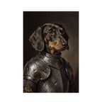 Dachshund Medieval Knight Portrait Matte Poster, Regal Dog Art Print, Dachshund Lover Gift, Wall Art