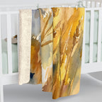 Australian Shepherd Watercolor Meadow Golden Throw Blanket | Premium Dog Art | Tritan