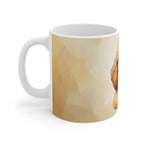 Poodle Low Poly Monochrome Gold Ceramic Mug 11oz | Dog Lover Gift