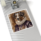 Australian Shepherd Renaissance Royal Portrait Sticker, Dog Portrait Vinyl Decal, Kiss-Cut Sticker, Australian Shepherd Lover Gift