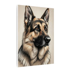 German Shepherd Charcoal Portrait Canvas Wall Art | Dog Lover Gift | Pet Memorial Decor | GSD Art Print