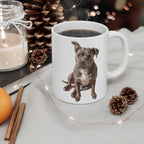 Blue Staffy — Painted Portrait Mug (Front + Back)