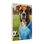 Boxer Dog Oil Painting Soccer Portrait Canvas Wall Art Decor Gift for Dog Lover