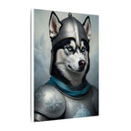 Siberian Husky Medieval Knight Portrait Canvas Wall Art, Regal Dog Painting, Siberian Husky Lover Gift, Stretched Canvas