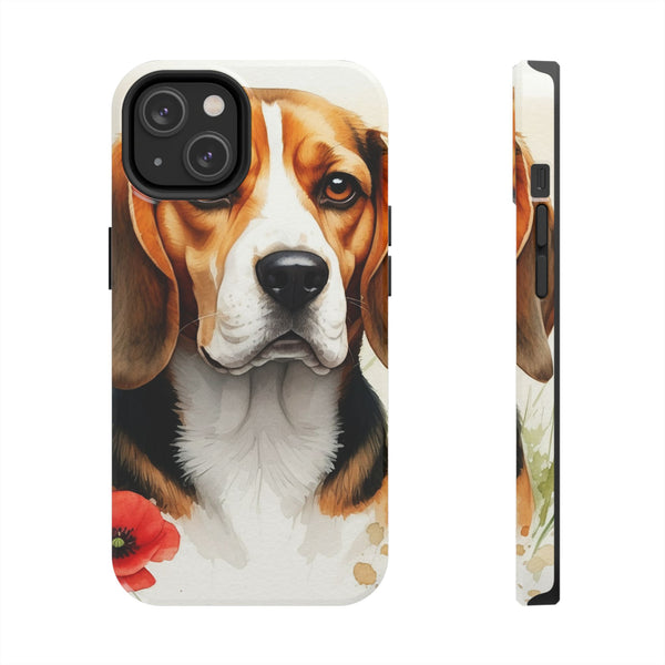 Beagle Watercolor Wildflower Field Phone Case | Premium Dog Prints | Tritan