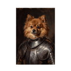 Pomeranian Medieval Knight Portrait Matte Poster, Regal Dog Art Print, Pomeranian Lover Gift, Wall Art
