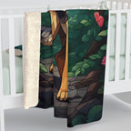 German Shepherd Low Poly Forest Sherpa Fleece Blanket | Dog Lover Gift