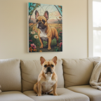 French Bulldog Stained Glass Canvas Wall Art Print | Dog Lover Gift | Frenchie Decor