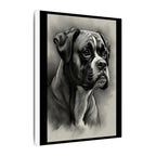 Boxer Charcoal Portrait Canvas Art, Dog Lover Gift, Boxer Mom Dad Decor, Pet Wall Art Print, Stretched Canvas