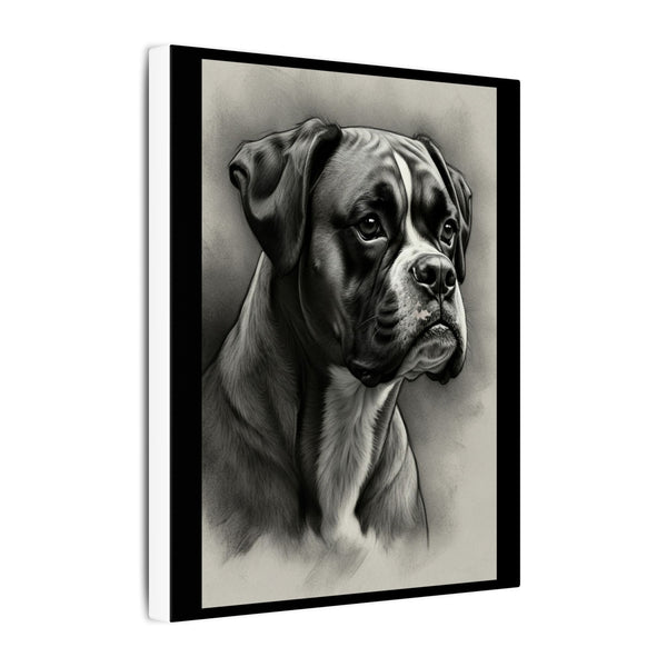 Boxer Charcoal Portrait Canvas Art, Dog Lover Gift, Boxer Mom Dad Decor, Pet Wall Art Print, Stretched Canvas