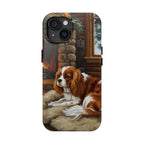 Acrylic Cavalier King Charles Spaniel - Winter Hearth | Tough Phone Case