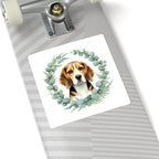 Beagle Watercolor Botanical Wreath Kiss-Cut Stickers | Premium Dog Prints | Tritan — view 9 of 12