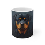 Rottweiler Low Poly Monochrome Gold Ceramic Mug 11oz | Dog Lover Gift