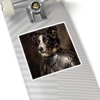 Border Collie Medieval Knight Portrait Sticker, Dog Portrait Vinyl Decal, Kiss-Cut Sticker, Border Collie Lover Gift