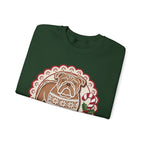 English Bulldog Gingerbread Christmas Crewneck Sweatshirt — view 3