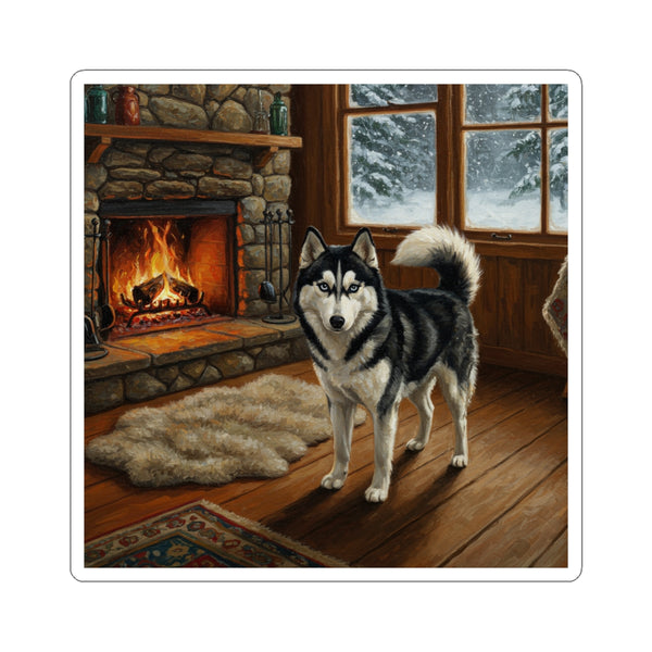 Acrylic Siberian Husky - Winter Hearth | Kiss-Cut Stickers
