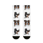 Bernese Mountain Dog Socks | Fun All Over Print Dog Socks | Berner Mom Gift | Cute Crew Socks for Dog Lovers | Stocking Stuffer