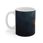 Rottweiler Low Poly Monochrome Gold Ceramic Mug 11oz | Dog Lover Gift