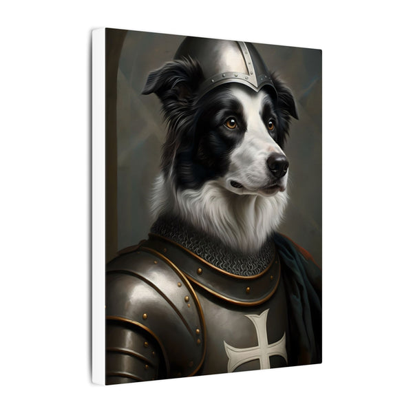 Border Collie Medieval Knight Portrait Canvas Wall Art, Regal Dog Painting, Border Collie Lover Gift, Stretched Canvas