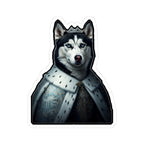 Siberian Husky Kings & Queens Royal Portrait Sticker, Dog Portrait Vinyl Decal, Kiss-Cut Sticker, Siberian Husky Lover Gift