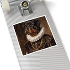 Rottweiler Renaissance Royal Portrait Sticker, Dog Portrait Vinyl Decal, Kiss-Cut Sticker, Rottweiler Lover Gift