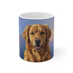 Acrylic-Style Golden Retriever - Lavender Gold | Ceramic Mug 11oz