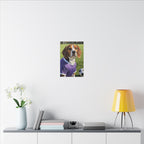 Beagle Soccer Portrait Oil Painting Canvas Print, Dog Wall Art Decor, Pet Lover Gift