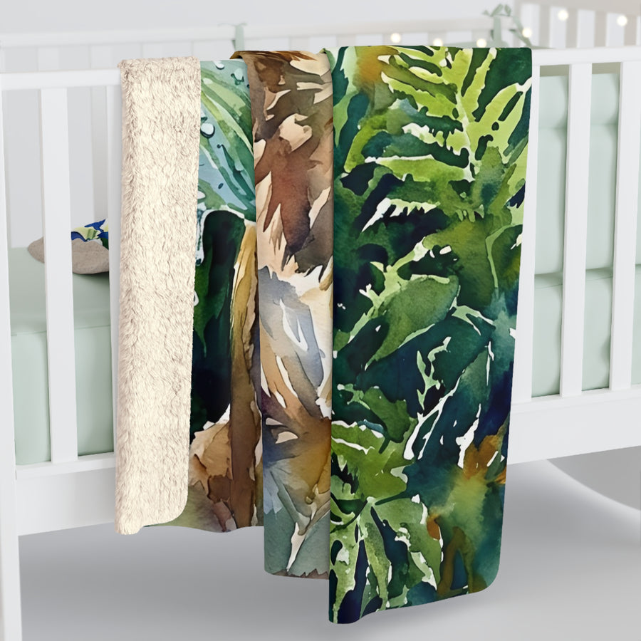 Labrador Retriever Watercolor Rain Garden Throw Blanket | Premium Dog Art | Tritan