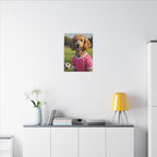 Poodle Oil Painting Soccer Portrait Wall Art, Poodle Mom Gift, Dog Lover Decor, Stretched Canvas Print