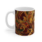 Siberian Husky Stained Glass Warm Jewel Ceramic Mug 11oz | Dog Lover Gift