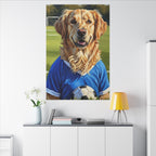 Golden Retriever Oil Painting Soccer Portrait Canvas Wall Art - Dog Lover Gift, Pet Decor for Home, Premium Stretched Canvas Print