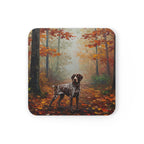 Acrylic German Shorthaired Pointer - Autumn Woods | Cork Back Coaster