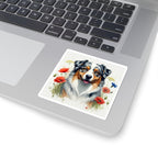 Australian Shepherd Watercolor Wildflower Field Kiss-Cut Stickers | Premium Dog Prints | Tritan — view 5 of 12